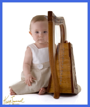 Baby and tiny harp